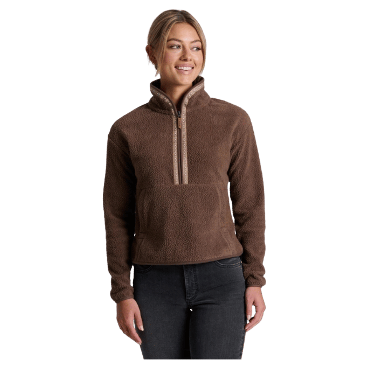 KUHL WOMEN'S HYGGE 1/2 ZIP SWEATSHIRT - COFFEE_FRONT