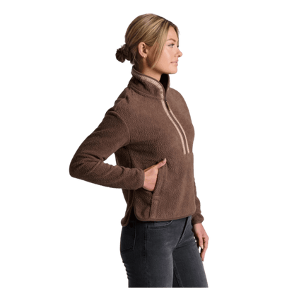 KUHL WOMEN'S HYGGE 1/2 ZIP SWEATSHIRT - COFFEE_SIDE