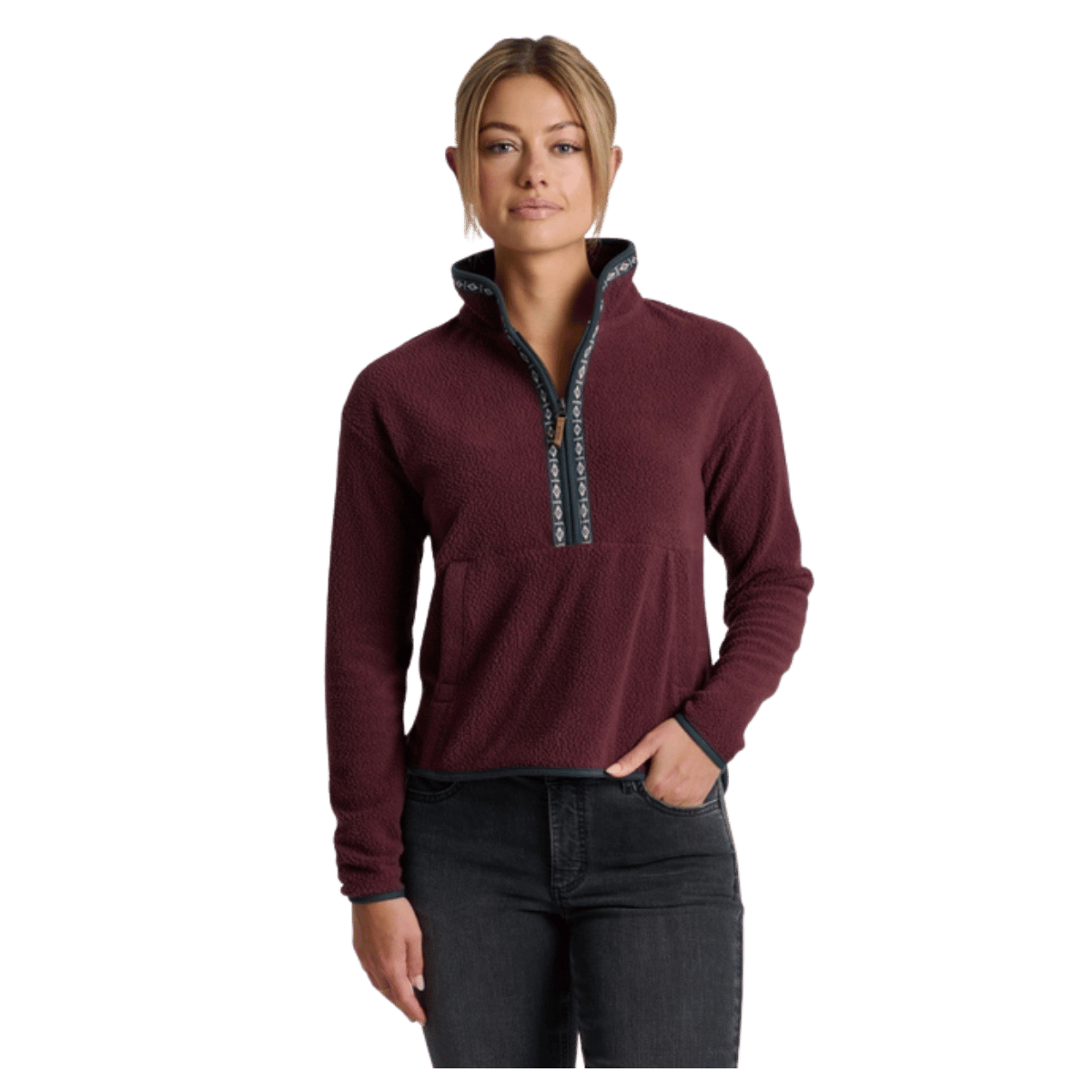 KUHL WOMEN'S HYGGE 1/2 ZIP SWEATSHIRT - RAISIN_FRONT