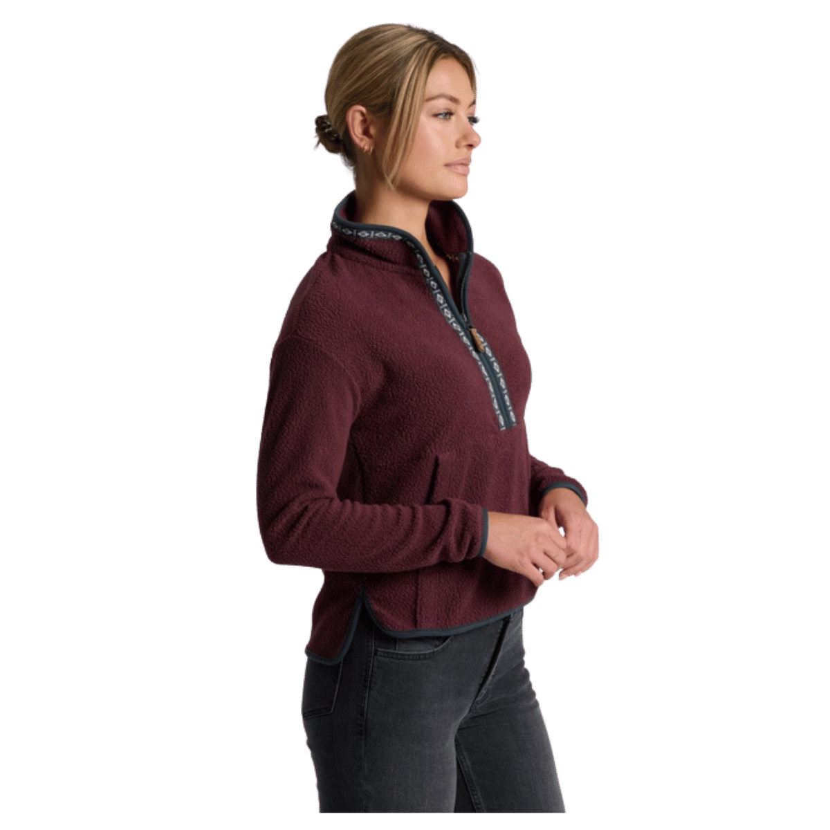 KUHL WOMEN'S HYGGE 1/2 ZIP SWEATSHIRT - RAISIN_SIDE