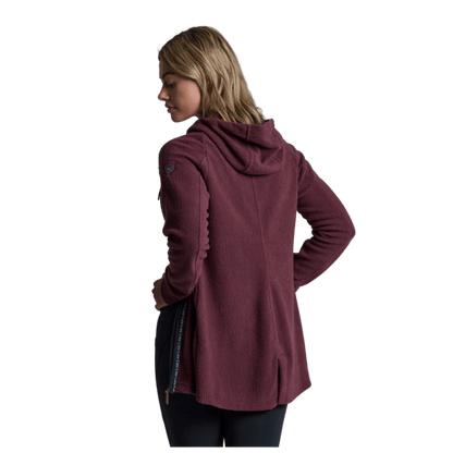 KUHL WOMEN'S HYGGE LONG FLEECE JACKET - RAISIN_BACK ANGLE