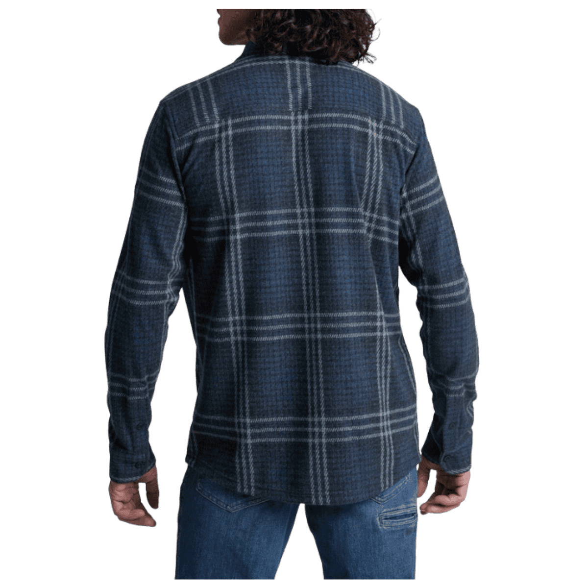 KUHL MEN'S INNOVATR KNIT FLANNEL LONG SLEEVE - NIGHT SEA - BACK VIEW WW