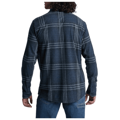 KUHL MEN'S INNOVATR KNIT FLANNEL LONG SLEEVE - NIGHT SEA - BACK VIEW WW