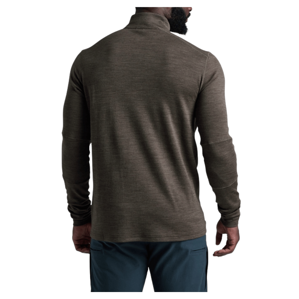 KUHL MEN'S INVIGORATR MERINO 1/4 ZIP AEROKNIT - KANTEEN - BACK VIEW