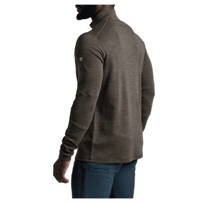 KUHL MEN'S INVIGORATR MERINO 1/4 ZIP AEROKNIT - KANTEEN - SIDE VIEW