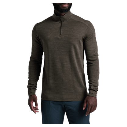 KUHL MEN'S INVIGORATR MERINO 1/4 ZIP AEROKNIT - KANTEEN - FRONT VIEW