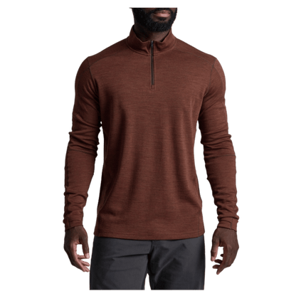 KUHL MEN'S INVIGORATR MERINO 1/4 ZIP AEROKNIT - RUSTIC BRICK - FRONT VIEW