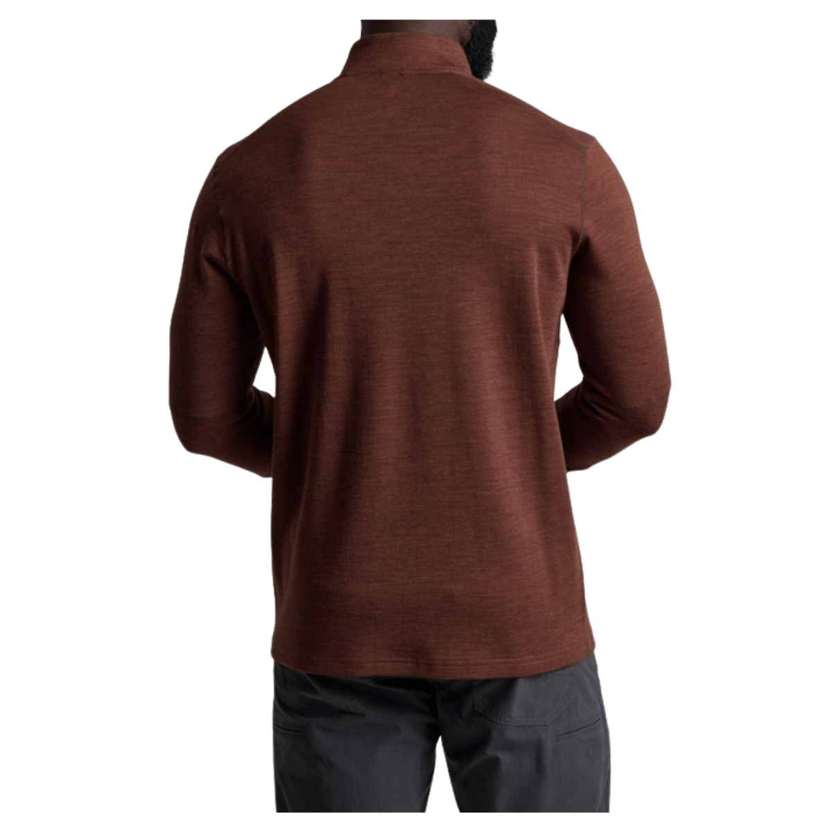 KUHL MEN'S INVIGORATR MERINO 1/4 ZIP AEROKNIT - RUSTIC BRICK - BACK VIEW