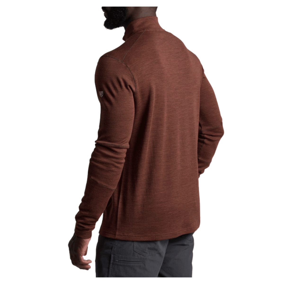 KUHL MEN'S INVIGORATR MERINO 1/4 ZIP AEROKNIT - RUSTIC BRICK - SIDE VIEW