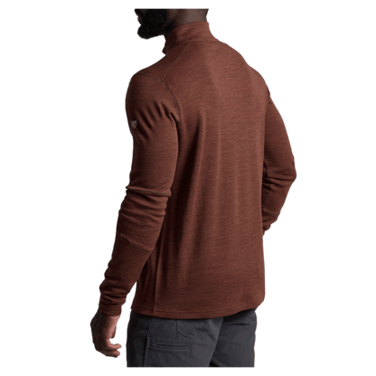 KUHL MEN'S INVIGORATR MERINO 1/4 ZIP AEROKNIT - RUSTIC BRICK - SIDE VIEW