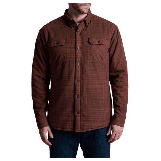 KUHL MEN'S JOYRYDR FLANNEL SHIRT-JACKET - RUSTIC BRICK - FRONT VIEW WW