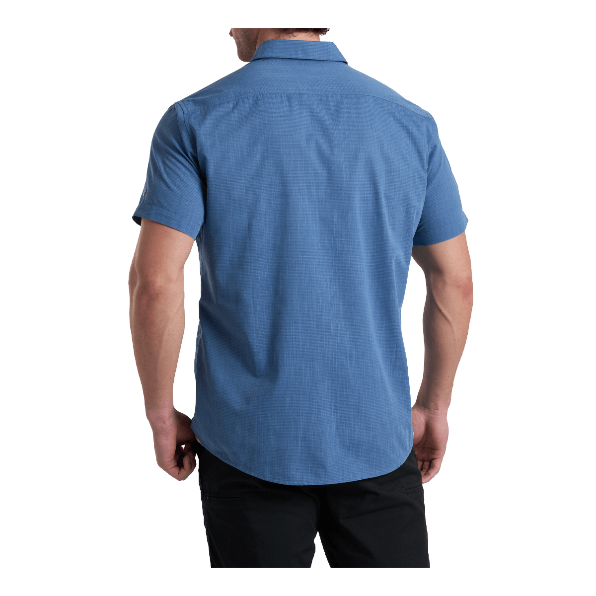 KUHL KARIB STRIPE SHORT SLEEVE SHIRT - RIVER BLUE - BACK VIEW