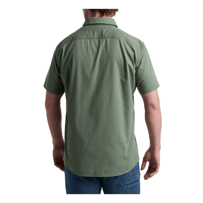 KUHL KARIB STRIPE SHORT SLEEVE SHIRT - SLATE GREEN - BACK VIEW