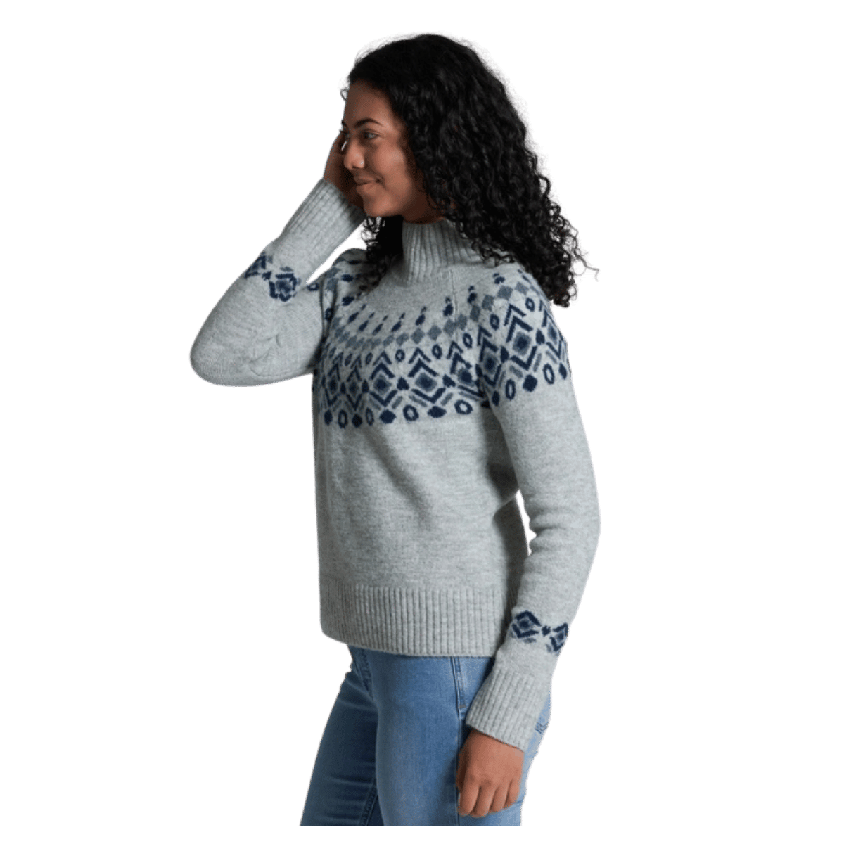 KUHL WOMEN'S ALPINA SWEATER MERINO WOOL - ASH - SIDE VIEW