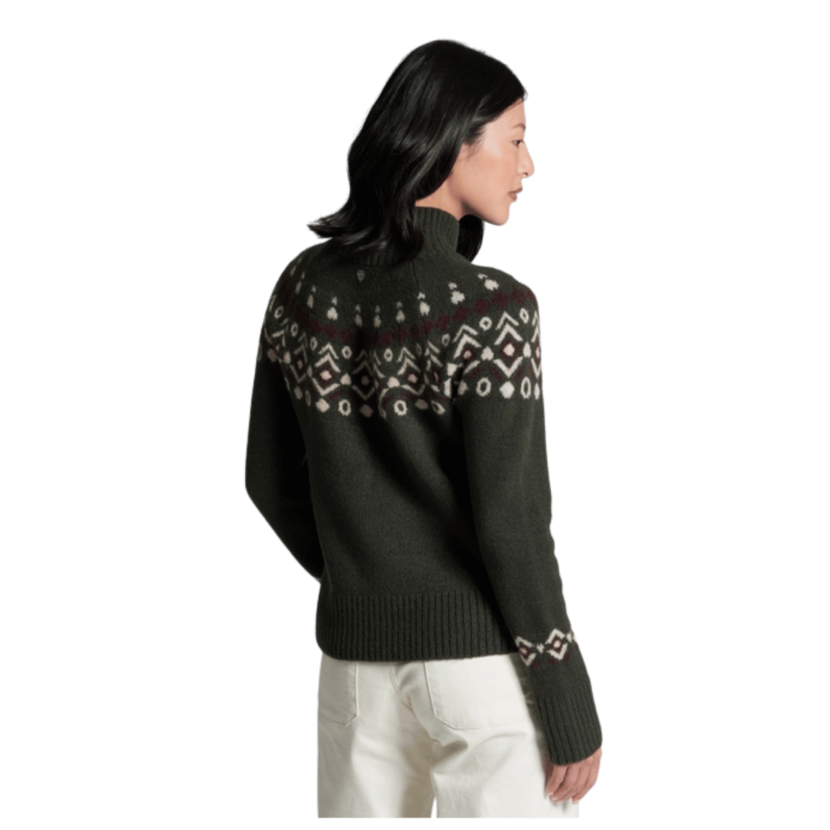 KUHL WOMEN'S ALPINA SWEATER MERINO WOOL - VINE - BACK VIEW