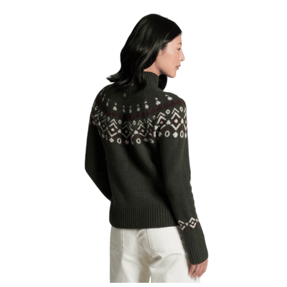KUHL WOMEN'S ALPINA SWEATER MERINO WOOL - VINE - BACK VIEW