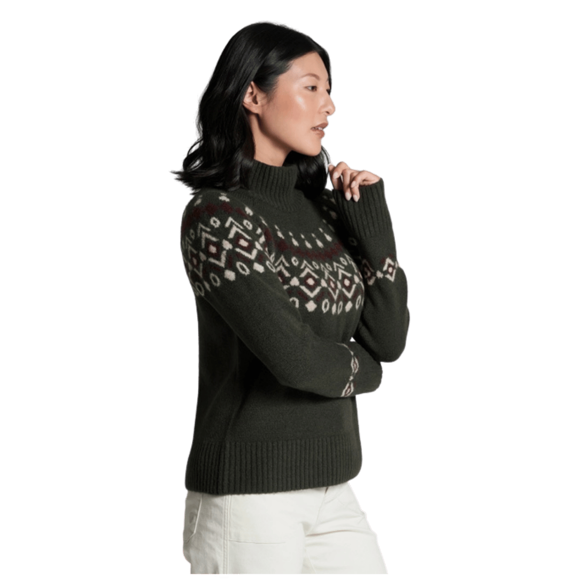 KUHL WOMEN'S ALPINA SWEATER MERINO WOOL - VINE - SIDE VIEW