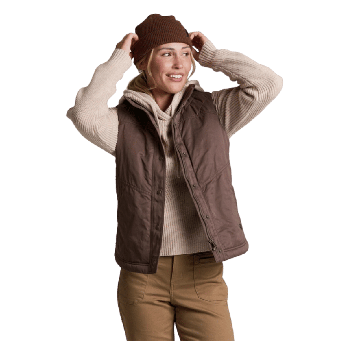 KUHL WOMEN'S CELESTE LINED VEST - COFFEE - FRONT VIEW 2