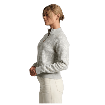 KUHL WOMEN'S VIOLA SWEATER 1/4 ZIP MERINO WOOL - ASH - SIDE VIEW