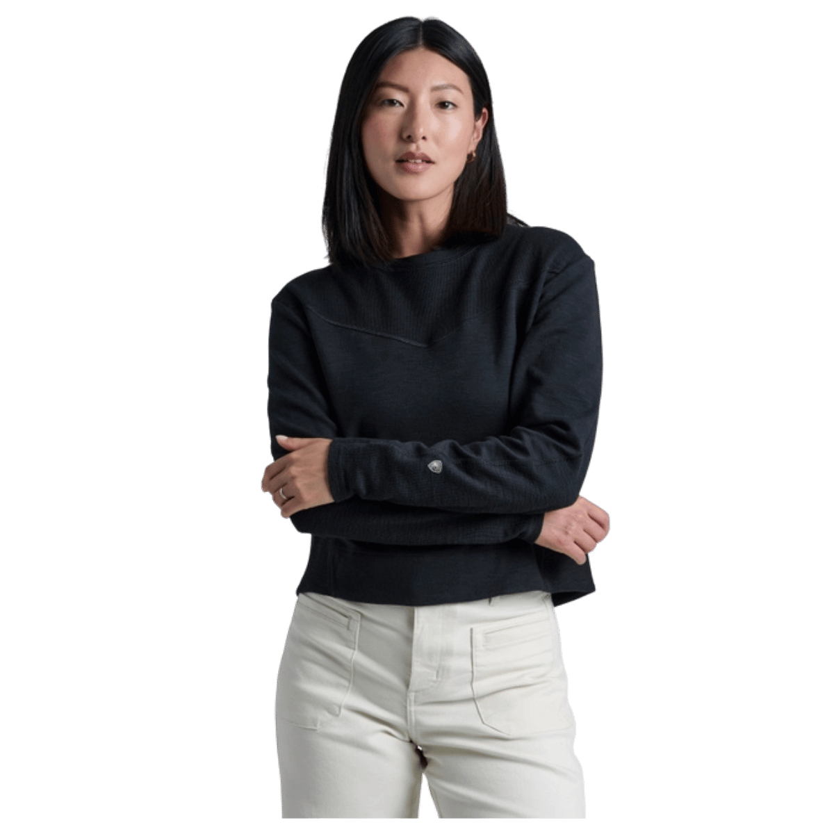 KUHL WOMEN'S LOLA PULLOVER SWEATSHIRT - BLACK_FRONT