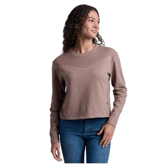 KUHL WOMEN'S LOLA PULLOVER SWEATSHIRT - LATTE_FRONT