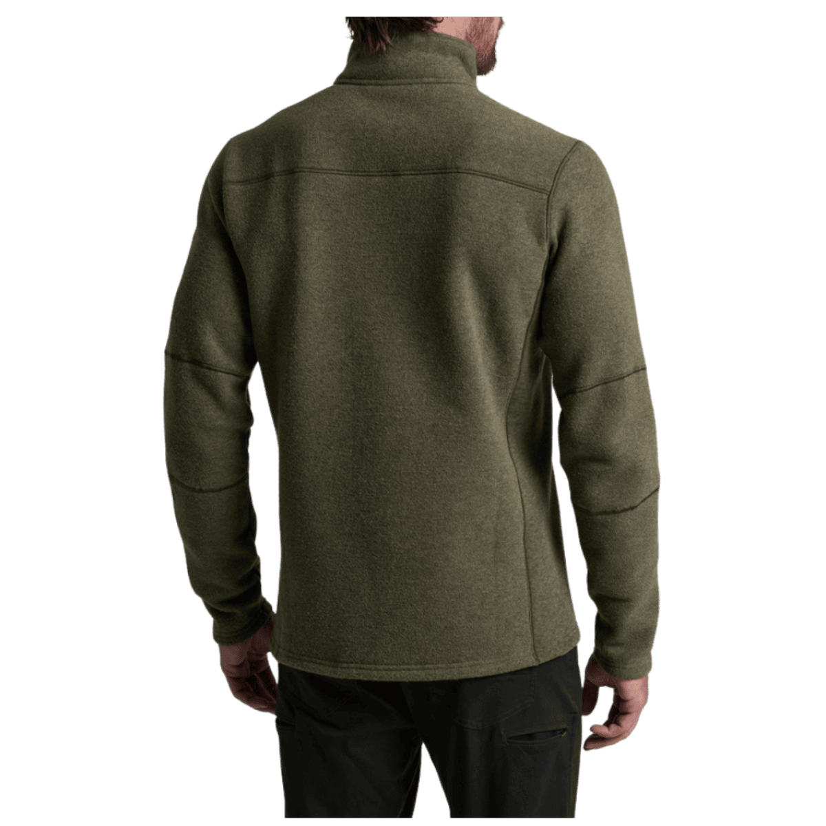 KUHL MEN'S INTERCEPTR 1/4 ZIP SWEATER JACKET - MOSS STONE - BACK VIEW WW
