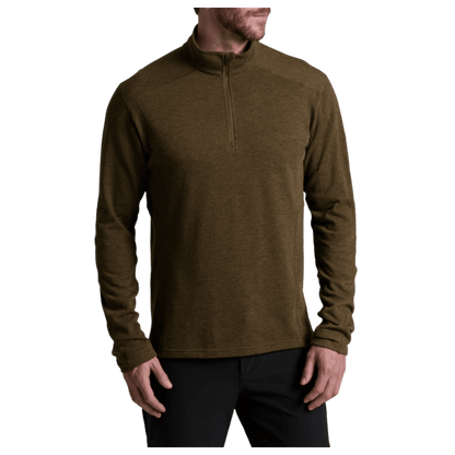 KUHL MEN'S REACTIV LITE GRID 1/4 ZIP PREMIUM GRAPHENE - KANTEEN - FRONT VIEW WW