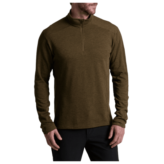KUHL MEN'S REACTIV LITE GRID 1/4 ZIP PREMIUM GRAPHENE - KANTEEN - FRONT VIEW WW