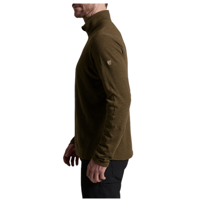 KUHL MEN'S REACTIV LITE GRID 1/4 ZIP PREMIUM GRAPHENE - KANTEEN - SIDE VIEW WW