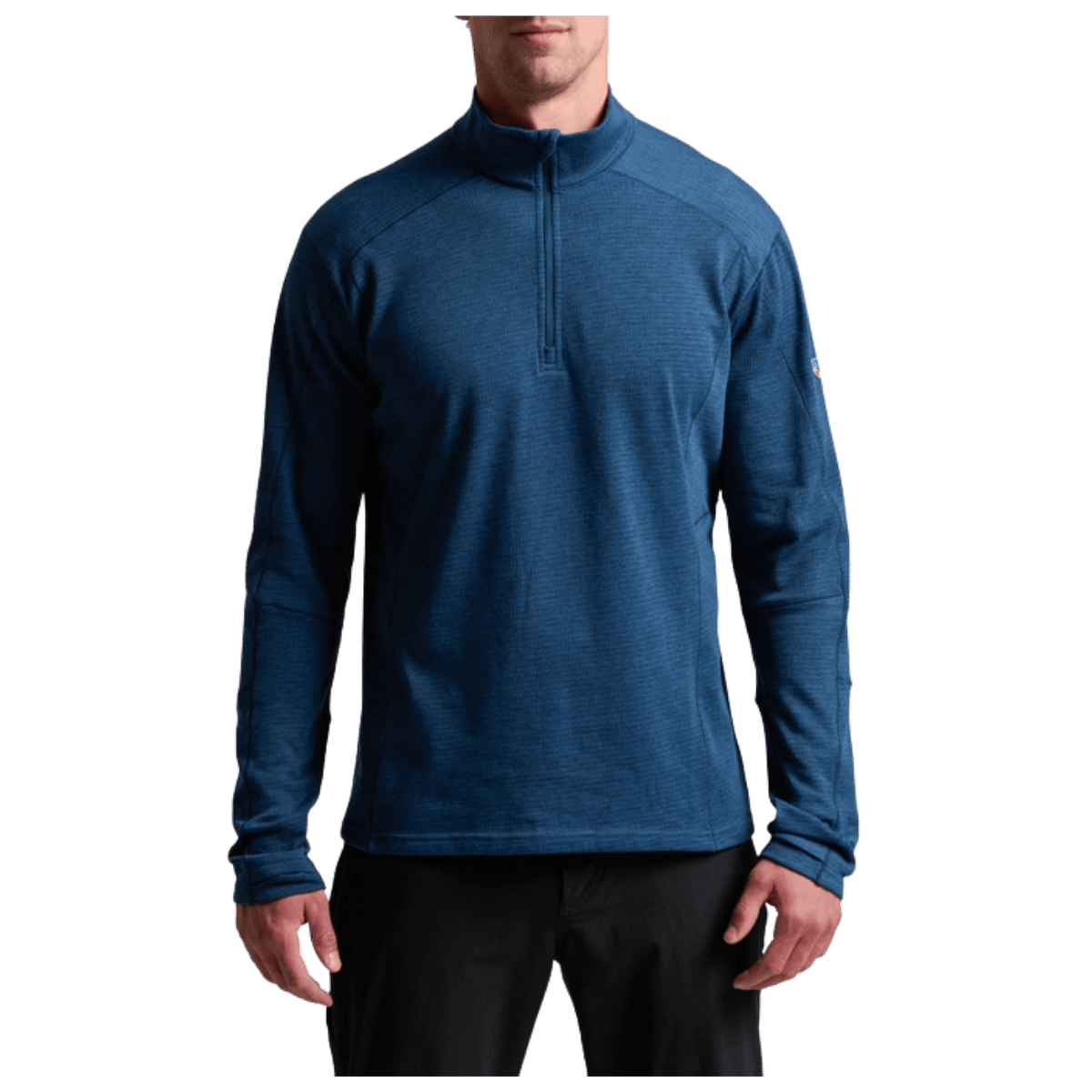 KUHL MEN'S REACTIV LITE GRID 1/4 ZIP PREMIUM GRAPHENE - MIDNIGHT - FRONT VIEW WW
