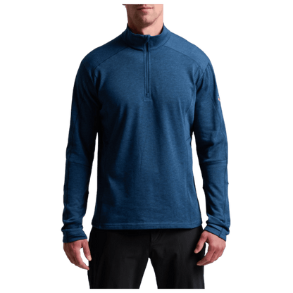 KUHL MEN'S REACTIV LITE GRID 1/4 ZIP PREMIUM GRAPHENE - MIDNIGHT - FRONT VIEW WW