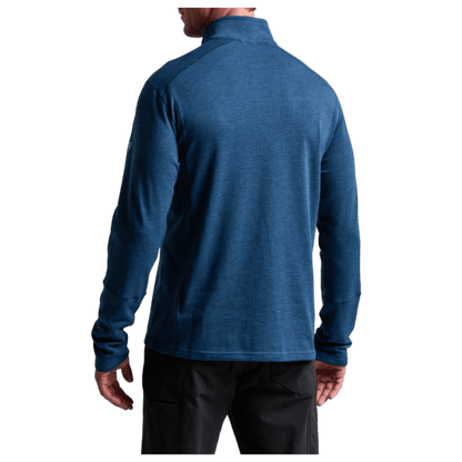 KUHL MEN'S REACTIV LITE GRID 1/4 ZIP PREMIUM GRAPHENE - MIDNIGHT - BACK VIEW WW