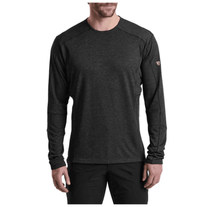 KUHL MEN'S REACTIV LITE GRID CREW PREMIUM GRAPHENE - CARBON - FRONT VIEW WW