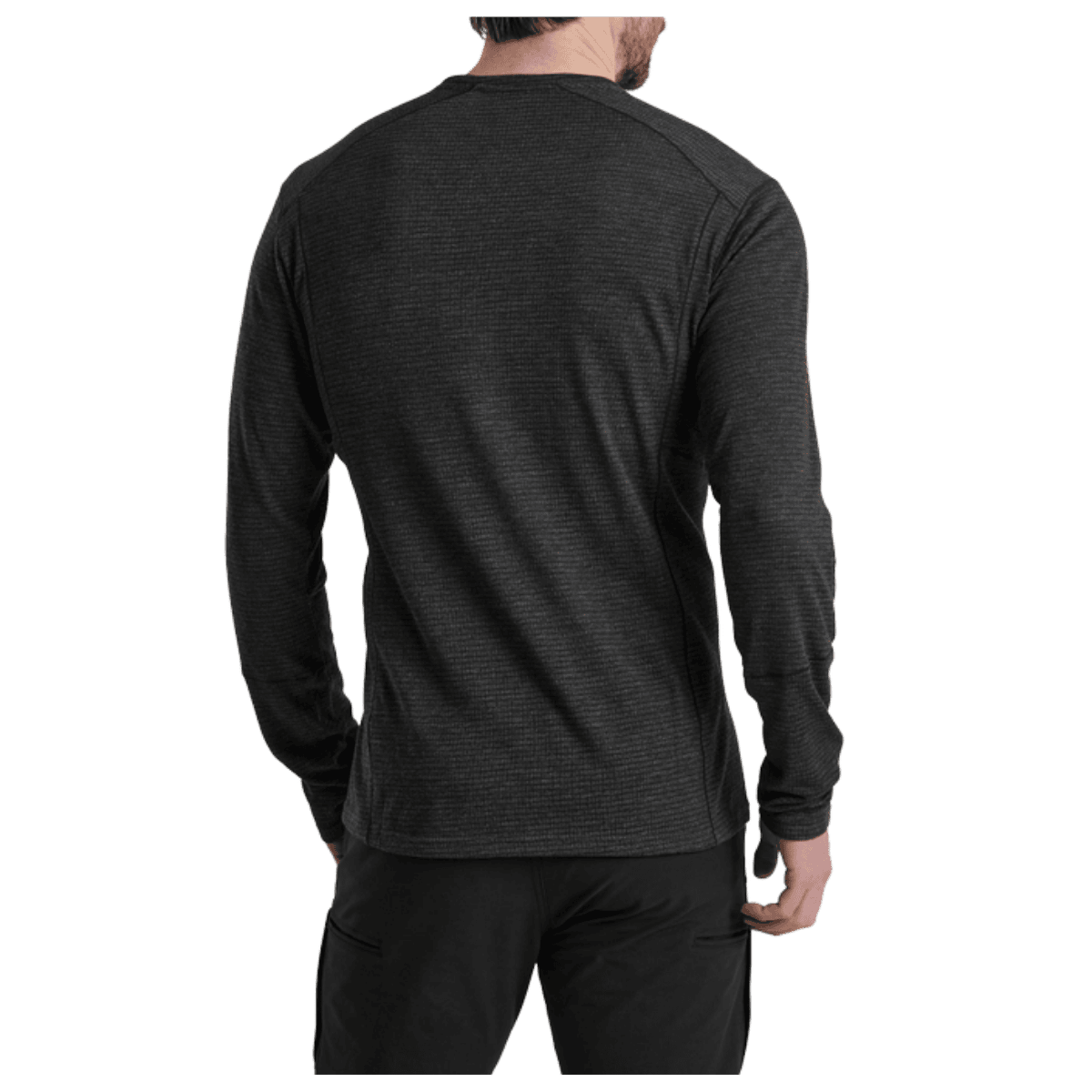 KUHL MEN'S REACTIV LITE GRID CREW PREMIUM GRAPHENE - CARBON - BACK VIEW WW