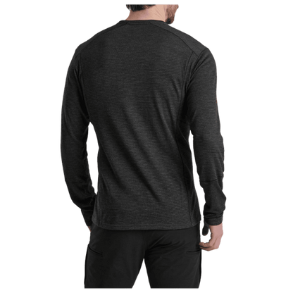 KUHL MEN'S REACTIV LITE GRID CREW PREMIUM GRAPHENE - CARBON - BACK VIEW WW