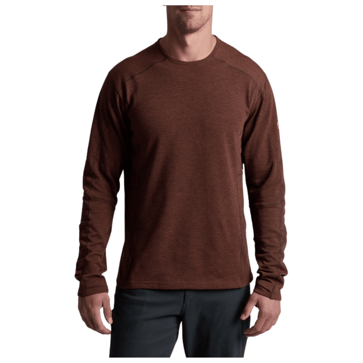 KUHL REACTIV LITE GRID CREW PREMIUM GRAPHENE - RUSTIC BRICK - FRONT VIEW WW