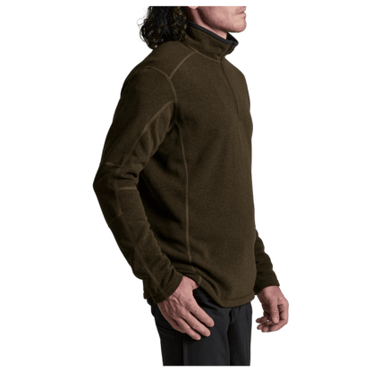 KUHL MEN'S REVEL 1/4 ZIP WINTER FLEECE - DARK ROAST - SIDE VIEW WW
