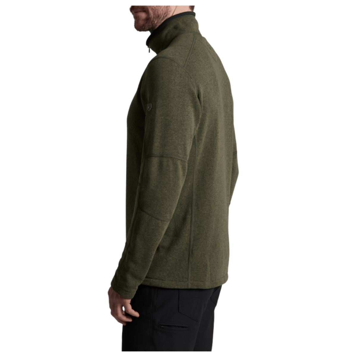KUHL MEN'S REVEL 1/4 ZIP WINTER FLEECE - MOSS STONE - SIDE VIEW WW