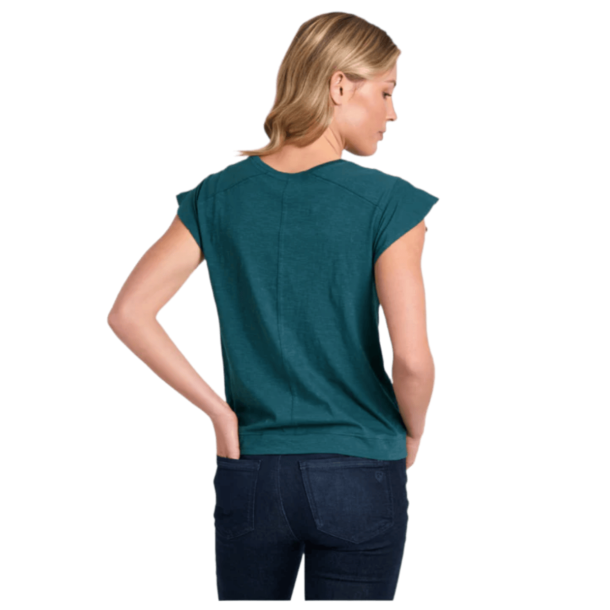 KUHL WOMEN'S SHILO ORGANIC COTTON SHORT SLEEVE - EVERGLADE - BACK VIEW WW