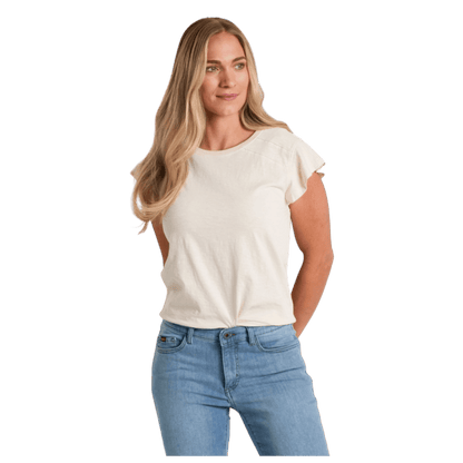 KUHL WOMEN'S SHILO ORGANIC COTTON SHORT SLEEVE - IVORY - FRONT VIEW WW