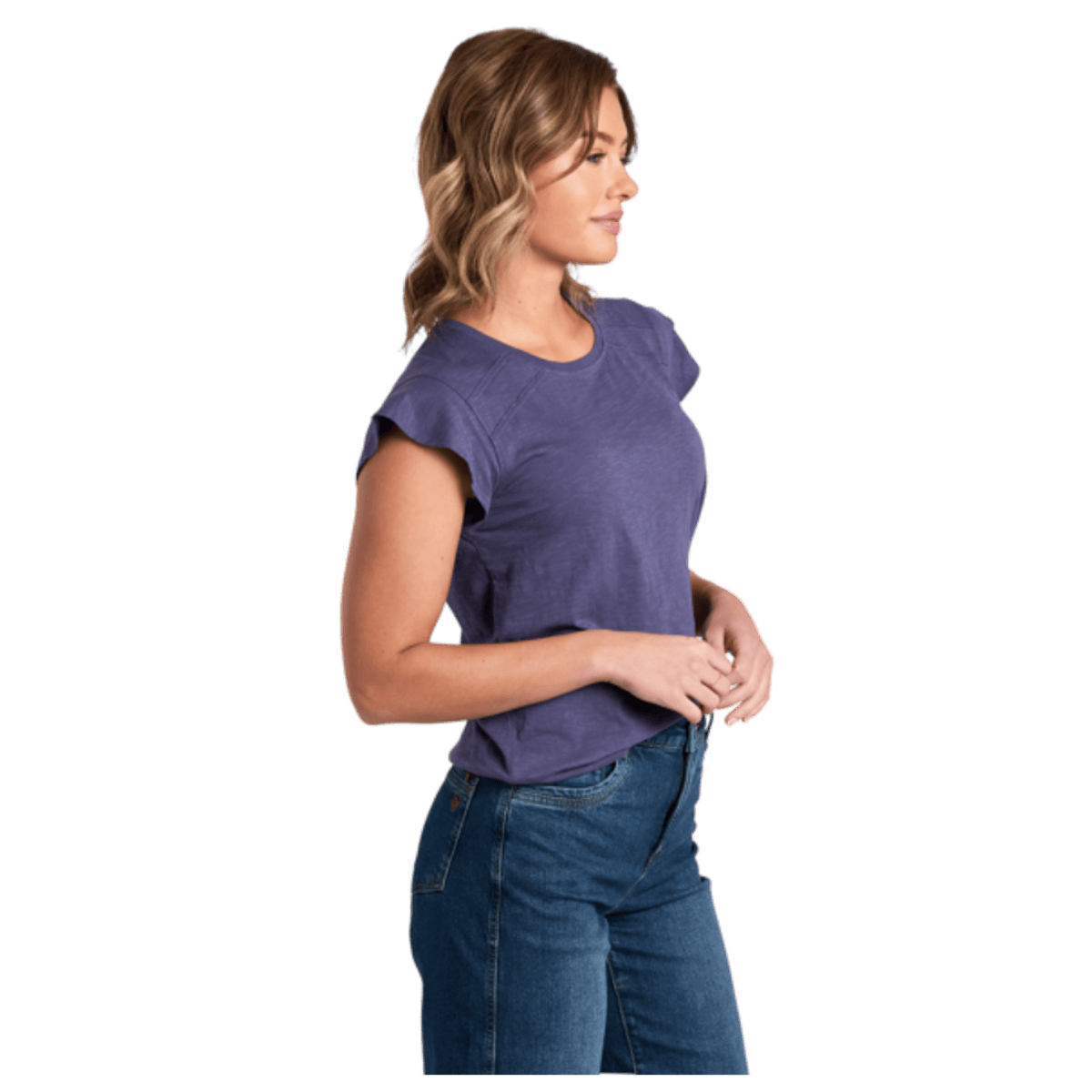 KUHL WOMEN'S SHILO ORGANIC COTTON SHORT SLEEVE - NOCTURNE - SIDE VIEW WW