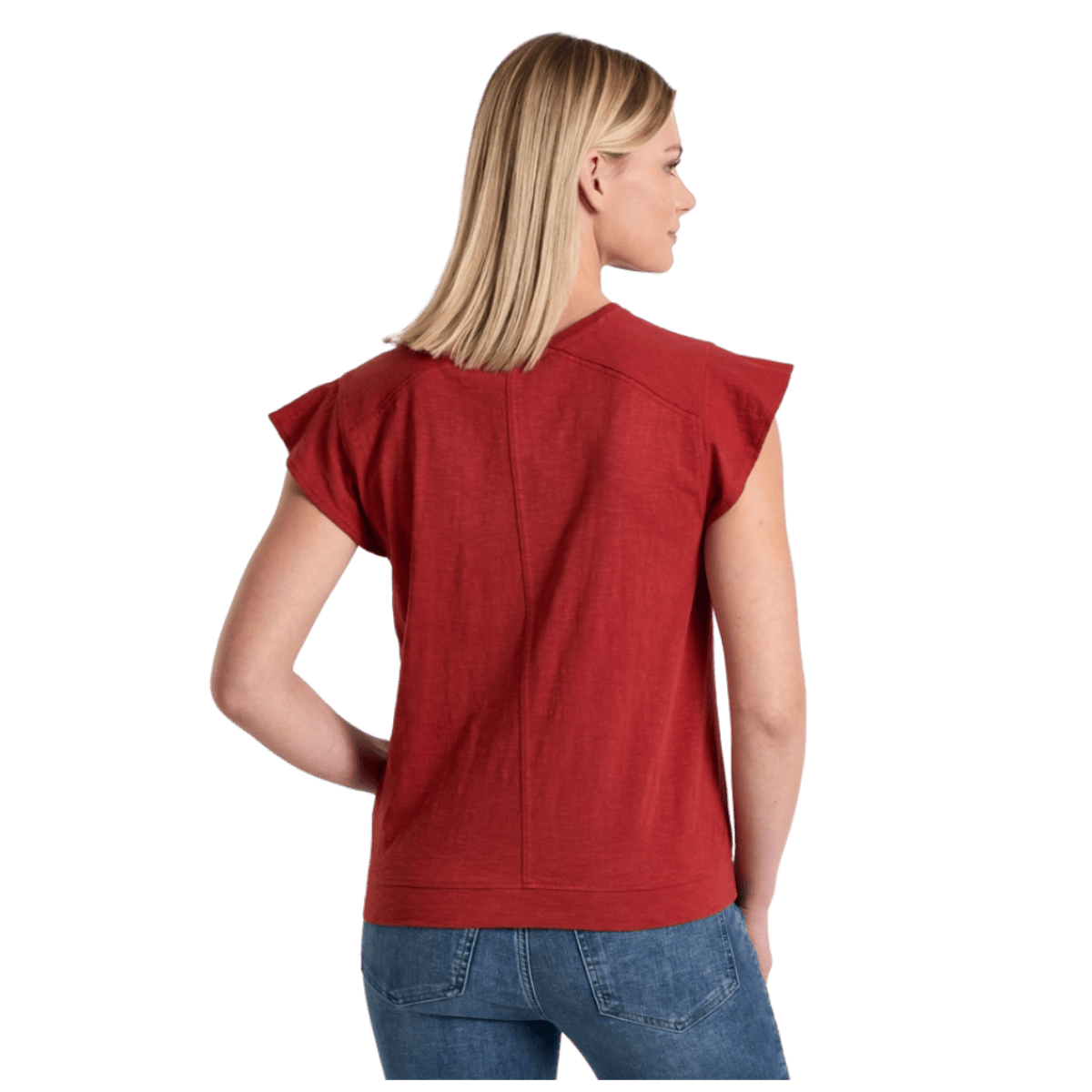 KUHL WOMEN'S SHILO ORGANIC COTTON SHORT SLEEVE - SCARLET - BACK VIEW WW