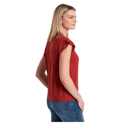 KUHL WOMEN'S SHILO ORGANIC COTTON SHORT SLEEVE - SCARLET - SIDE VIEW WW