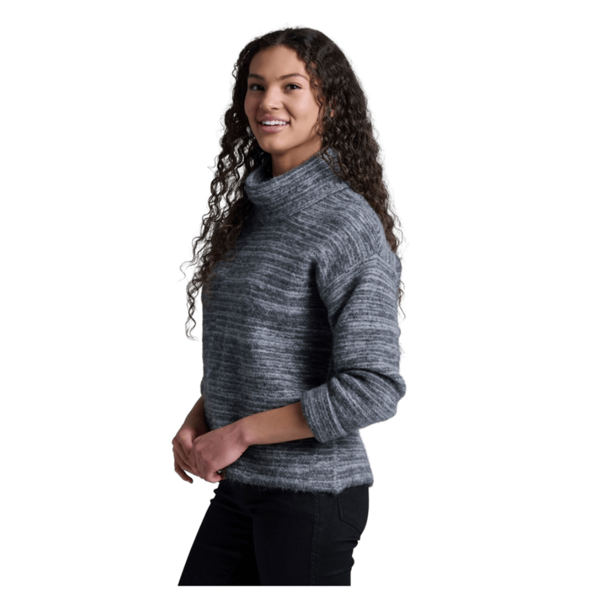 KUHL WOMEN'S NAOMI KNIT SWEATER - SMOKE_SIDE ANGLE