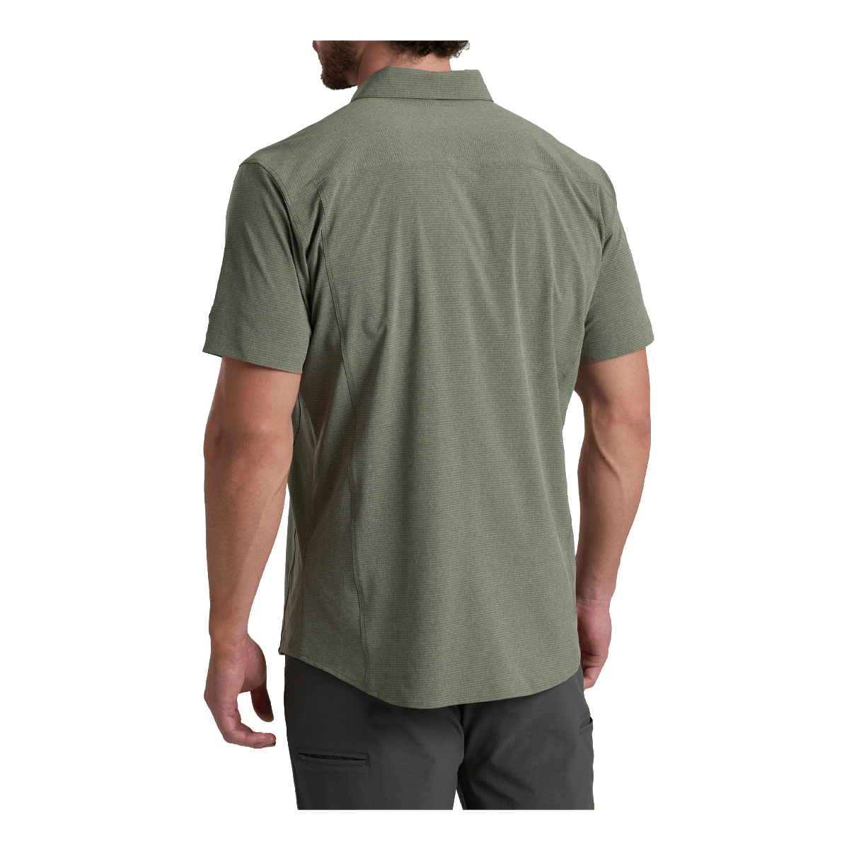 KUHL OPTIMIZR SHORT SLEEVE SHIRT - PEWTER GREEN - BACK VIEW