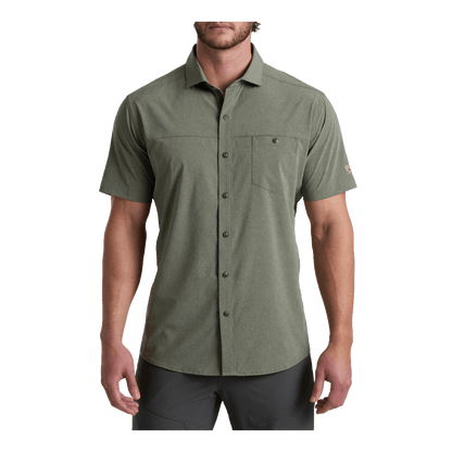 KUHL OPTIMIZR SHORT SLEEVE SHIRT - PEWTER GREEN - FRONT VIEW
