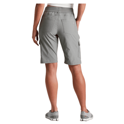 KUHL WOMEN'S TREKR PULL ON CARGO SHRT 11" W/ UPF 50+ - STONE - BACK VIEW
