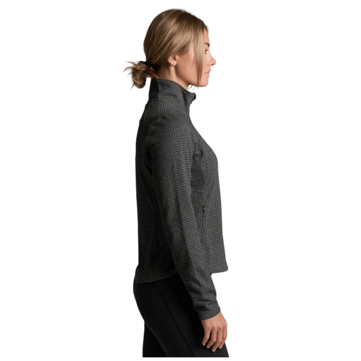 KUHL WOMEN'S REACTIV GRID FLEECE FULL ZIP - CARBON - SIDE VIEW WW