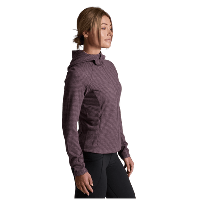 KUHL WOMEN'S REACTIV GRID FULL ZIP FLEECE HOODY - WINTER BERRY - SIDE VIEW WW