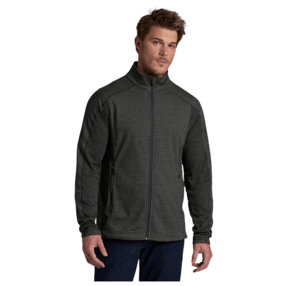 KUHL MEN'S REACTIV GRID FULL ZIP GRAPHENE FLEECE - CARBON - FRONT VIEW
